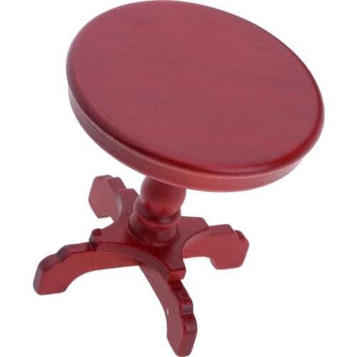 1/12 Scale Dollhouse Miniatures Wooden Furniture Round Tea Coffee Table
