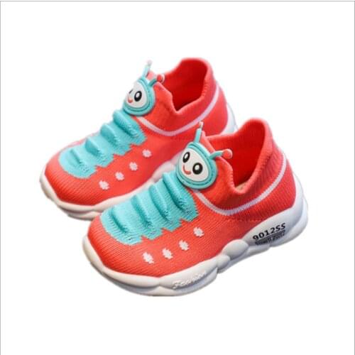 Caterpillar children shoes fly mesh face breathable cartoon baby soft sole socks shoes boys and girls learn to walk sneakers