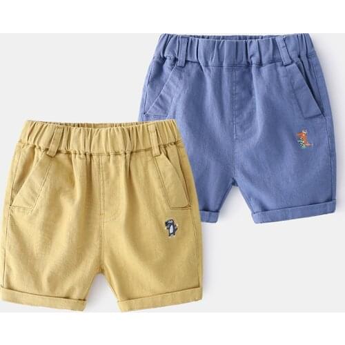 Kids Boys Casual Shorts Summer Solid Color Cotton Baby Girls Loose Beach Shorts Pants Children Clothes