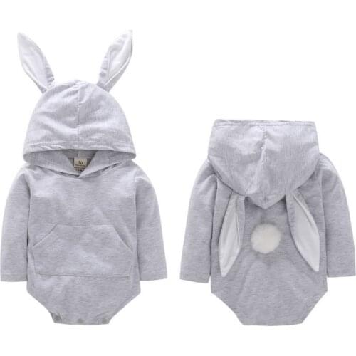 2019 New Hot Sale Cotton Spring Autumn Baby Rompers Nourrisson Filles Mignon Tenues Lapin Oreille Baby Outfits Clothes 0-24M