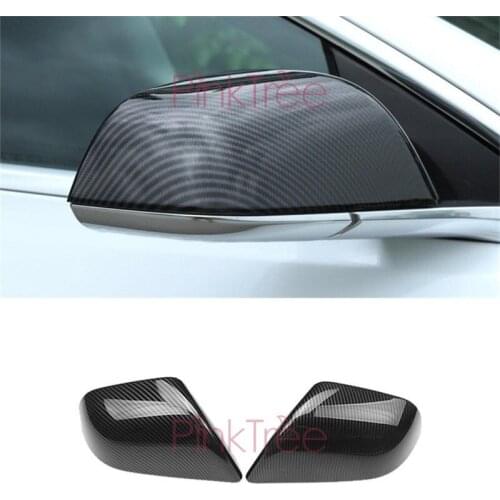 For Tesla Model 3 2017 2018 2019 Carbon Fiber Color Side Wing Door Rearview Mirror Protect Frame Cover Trims Car Accessories