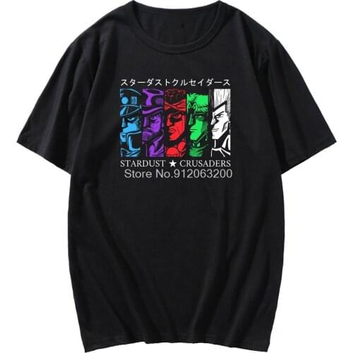 Top Men Oversized Short Sleeve JOJO Cartoon T-shirt Female T Shirt 90s JOJOs Bizarre Adventure Japan Anime Tshirt