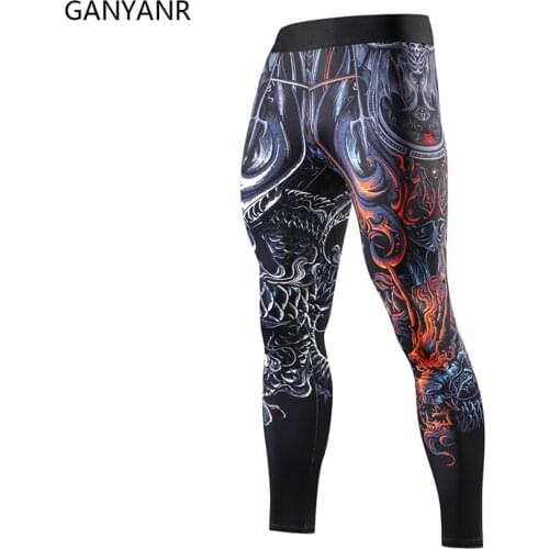 GANYANR Compression Pants Running Tights Men Leggings Sportswear Gym Fitness Sexy Basketball Yoga Training Workout Jogging Long