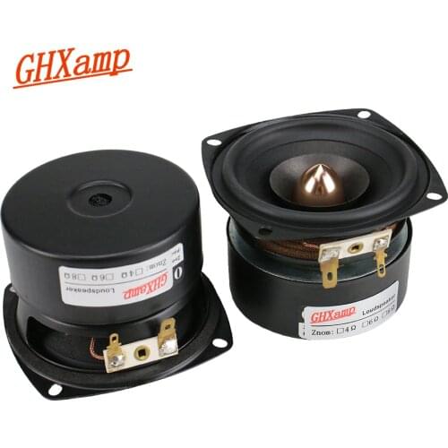 GHXAMP 3 Inch Full Range Speaker 4ohm 15W Hifi Tweeter MID Bass Loudspeaker Speaker DIY Mid Frequency transparent 2pcs