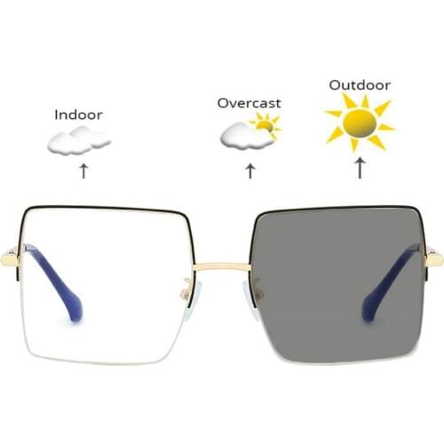 Finished Optical Eye Glasses Frames With Myopia Lens For Women Men Sun photochromism Eyeglasses Optical prescription glasses FML