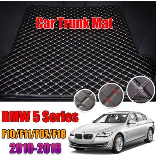 Leather Car Trunk Mat For BMW 5 Series 2010-2016 Trunk Boot Mat BMW F10 F11 F07 F18 Carpet Tail Cargo Liner 5Srieis Liner Pad