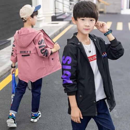 Long Style Jacket Spring Autumn Coat Outerwear Top Children Clothes Kids Costume Teenage School Boy Clothing High Quality