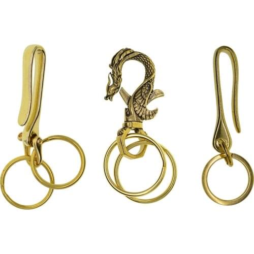 Mens Punk Brass Clasp Hooks Car Keychain Key Pants Wallet Snaps