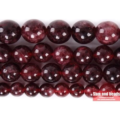 Natural Dark Red Garnet Quartz Round Loose Beads For Jewelry Making DIY Bracelets Necklace 15'' 4/6/8/10/12mm