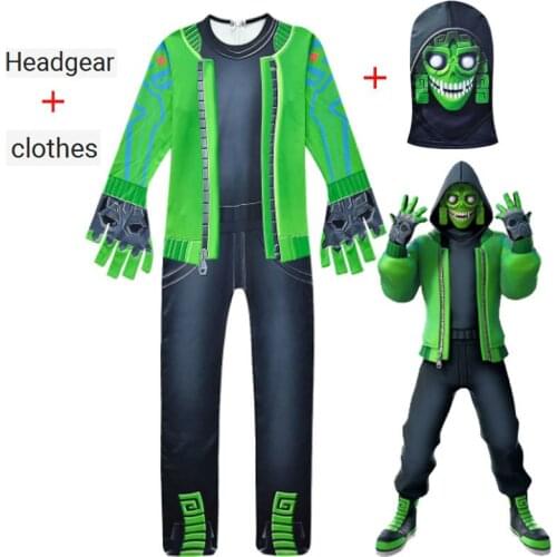 New Popular games kids raptor cartoon costume jumpsuit boy character clown cosplay clothes Halloween costume
