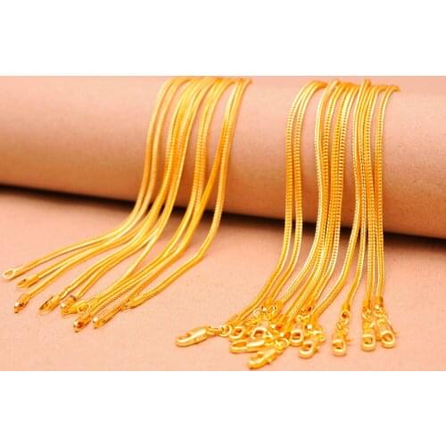 GOLD Sterling Chain Necklaces Men Silver Color Foxtail Shape Chains Men 925 Silver Color Chain 28inch Long Necklace