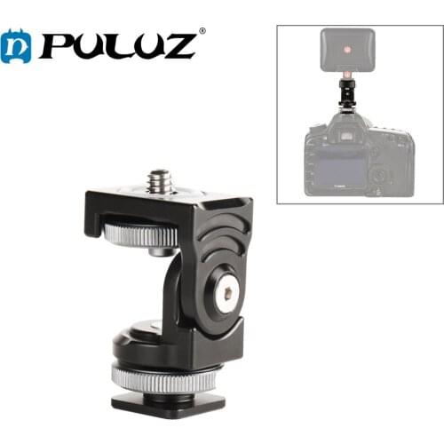 PULUZ Panorama Damping Two-dimensional Aluminum alloy Hot Shoe Head Multi-function Bracket for DLSR Camera Hotshoe Adapter