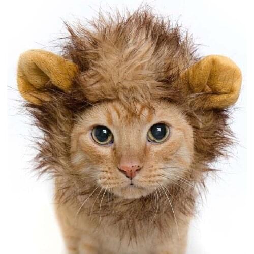 Hat For Dogs/Cats Emulation Lion Hair Mane Ears Head Cap Autumn Winter Dress Up Costume Muffler Scarf Pet Animal Hats