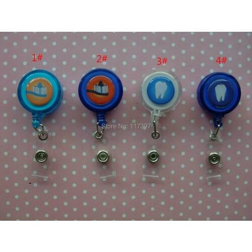 Dentist Retractable ID Badge Holders with metal clip can be mix 20pcs/lot