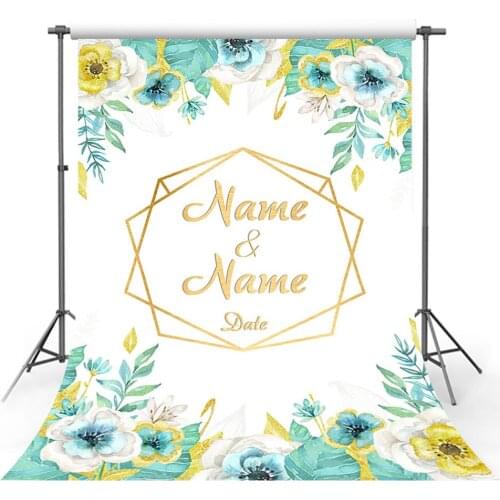 Wedding Custom Backdrop Flower Green Leaf Bridal Shower Engagement Photography Background Photo Studio Photocall Photozone Decor