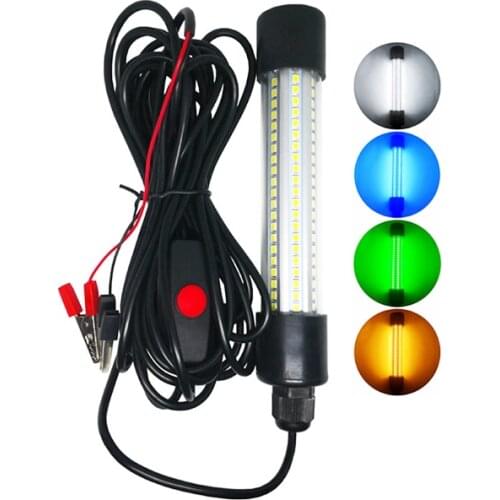 LED Fishing Lights 15W DC12V IP68 Green Underwater Fishing Lamp Submersible Boat Night Lishing Lamps Attract Squid Krill Light