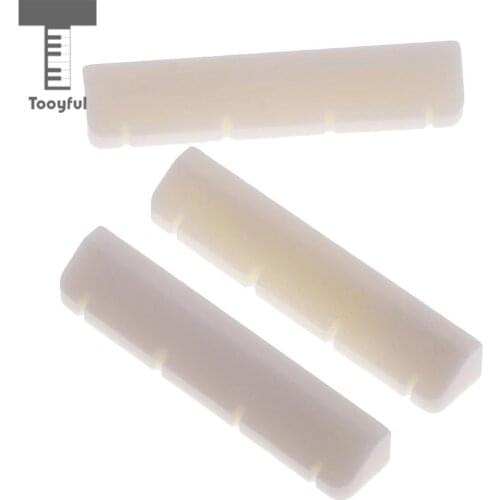 Tooyful 3x Ukulele Bridge Nut Cattle Bone Slotted Replacement Parts for 4-String Guitar