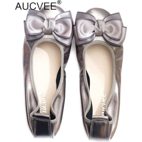 Genuine Leather Lady Flat Shoes Spring 2021 Fashion Bailarina Luxury Woman Shoes Slip On Loafers Women Bow Designers Ballet Flat