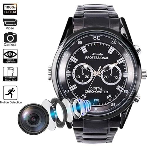 HD 1080P Video Recorder Mini Camera Watch with Cameras Voice Recorder Micro Camcorder Action Cam Motion Detection Night Vision