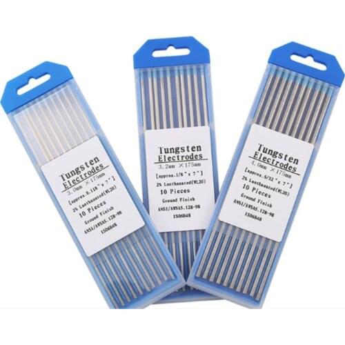 WL20 10 Piece Blue 3.2mm*150mm (Approx.1/8''x6'') Lanthanated Tungsten Electrode Head Tungsten Needle/Rod For Weldin