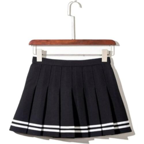Merry Pretty Women High Waist Pleated Skirts Harajuku Lolita Stripe A-Line Sailor Skirt Cosplay Japanese School Skirts uniform