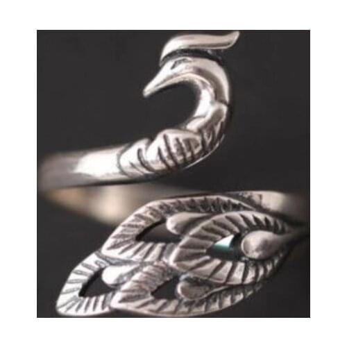 MENGYI Retro Exquisite Peacock Opening Adjustable Size Ring Women Fashion Jewelry Anniversary Gift Party Wear Jewelry