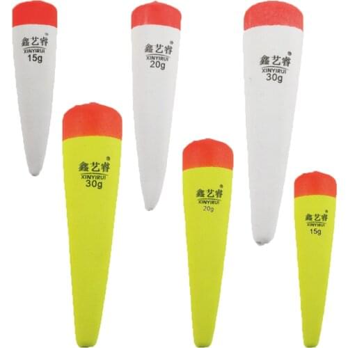 1/3/6pcs 15g 20g 30g Buoyancy EVA Inline Bobber Float Saltwater Fishing Floats Catfish Pike Live Bait Float fish accessories