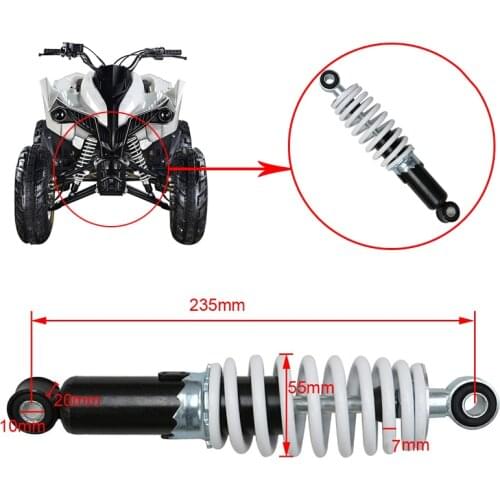 1pcs Front Shock Absorber Suspension 235mm Spring Shocker For Motor Bike Quad ATV Go kart Buggy 70cc 110cc 125cc 250cc