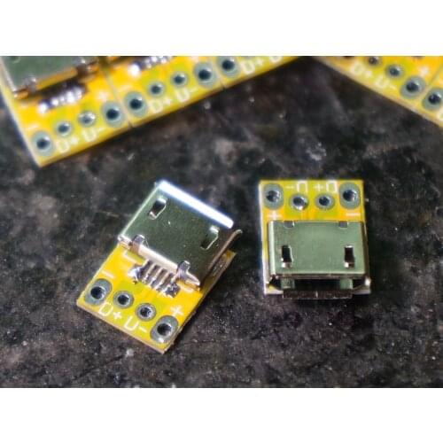 10pcs Micro usb socket with carrier board charging data