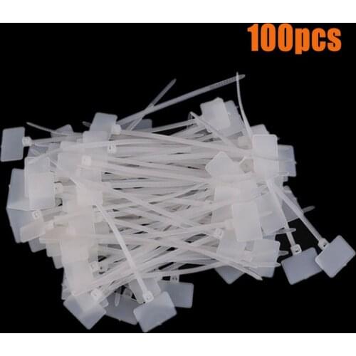 100Pcs Zip Ties Write Wire Power Cable Label Mark Tag Nylon Self-Locking Tie Network Cable Marker Cord Wire Strap Zip