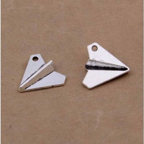 18*19mm 150pcs Paper Airplane Charms Pendants Fashion Jewelry DIY Jewelry Making Handmade