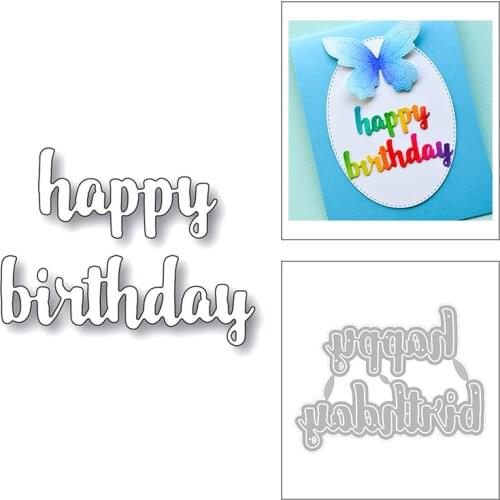 2020 New English Words and Happy Birthday Metal Cutting Dies For DIY Cut Paper Embossing Craft Making Card Scrapbooking No Stamp