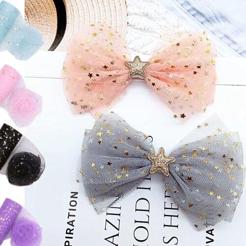 5m/lot 6cm Gold Star Tulle Roll For DIY Fabric Spool Crafts Accessories Wedding Table Decoration Birthday Party Girl Tutu Dress