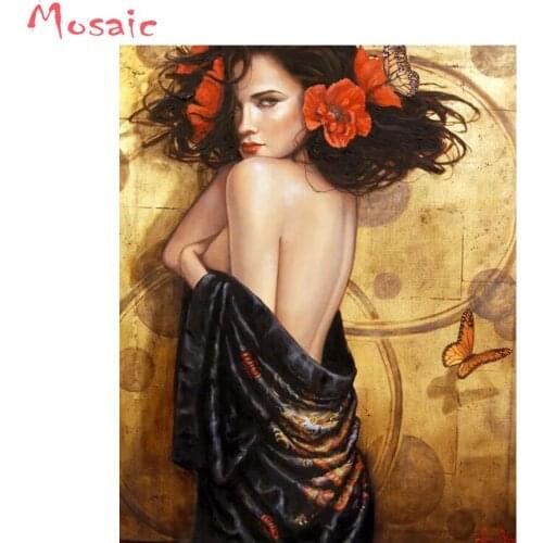 5D DIY Diamond Painting sexy lady Diamond Embroidery Cross Stitch full Round/Square diamond Mosaic flower woman for love gift