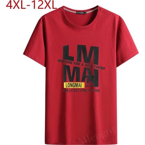 6 Colors Summer Men Clothing Cotton T-Shirts Short Sleeve Oversized T Shirt Loose Men Elasticity Tee-shirt Plus Large Size 12XL