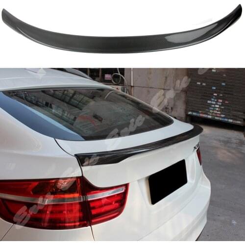 Car Real Carbon Fiber Wing Trunk Lid Spoiler For BMW X6 E71 2008 2009 2010 2011 2012 2013 2014