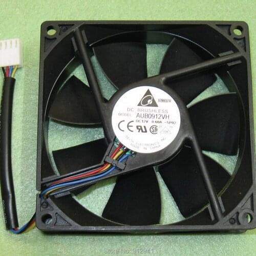 B92 Delta AUB0912VH 9225 92mm x 92mm x 25mm DC Brushless PWM Cooler Cooling Fan 12V 0.60A 4Wire 4Pin Connector