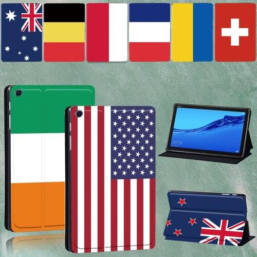 Tablet Stand Cover for Huawei MediaPad M5 10.8 Inch/M5 Lite 10.1 Inch High Quality National Flag Protective Case+Stylus