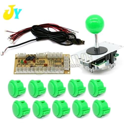 DIY arcade joystick handle set kits with 5 pin Joystick Push buttons Zero Delay USB adapter to PC joystick button encoder plate