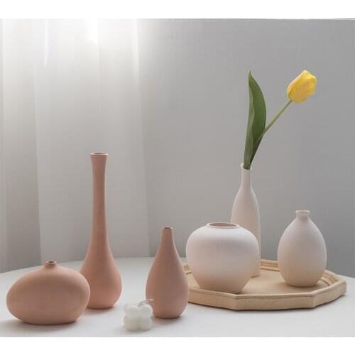 Flower Porcelain Vase For Modern Home Decor Ceramics Vase Rustic Terrarium Glass Table Ornaments Dried Flower Vase Nordic