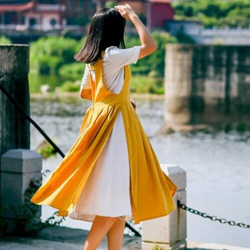 French Full Cotton Art Apron Korean Style Split Temperament Flower Shop Overalls Simple and Versatile