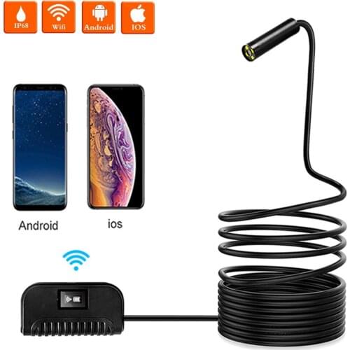 1080P Wifi Endoscope Camera 3.5m 5m 10m Semi-Rigid Snake Borescope Inspection Camera IP68 Waterproof for Smartphone Android IOS