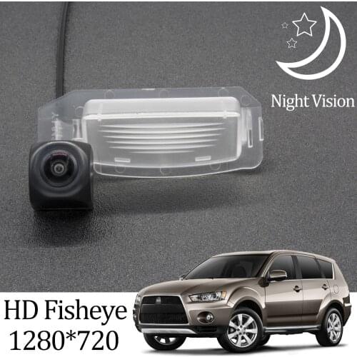 Owtosin HD 1280*720 Fisheye Rear View Camera For Mitsubishi Outlander/OUTLANDER XL 2006 2007 2008 2009 2010 2011 2012 Car