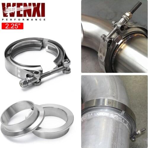 2.25" V Band clamp flange Kit (Stainless Steel 304 Clamp+SUS304 Flange) For turbo exhaust downpipe PQY5282