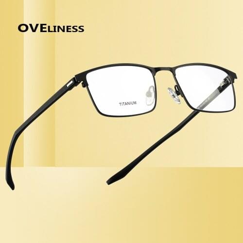 Square mens eyeglasses Optical eye glasses frame men Myopia Prescription Clear glasses Titanium Alloy Male Metal Full eyewear