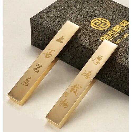 Brass Paperweights Student Metal Traditional Paperweight Chinese Painting Calligraphy Paper Pressing Prop Carved Paper Weights