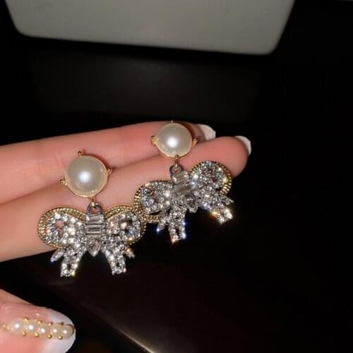 Summer new style personality creative bow pendant earrings luxury fashion casual dance party earrings for women holiday gifts