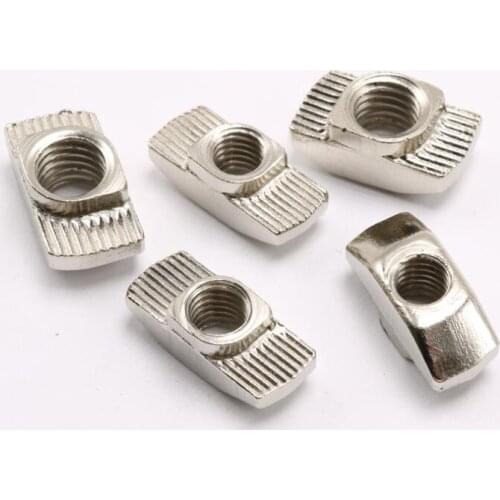 50Pcs M3 M4 M5 Drop in Nuts Slot T-nut Sliding Nut Aluminum Extrusions Furniture Profile 2020 series Slot Groove 6mm