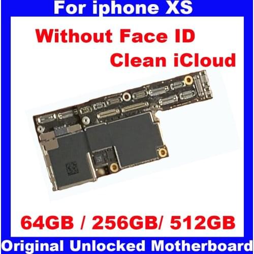 For iphone XS Original motherboard with IOS system,64GB 256GB 512GB Unlocked mainboard Clean iCloud Logic board Without Face ID