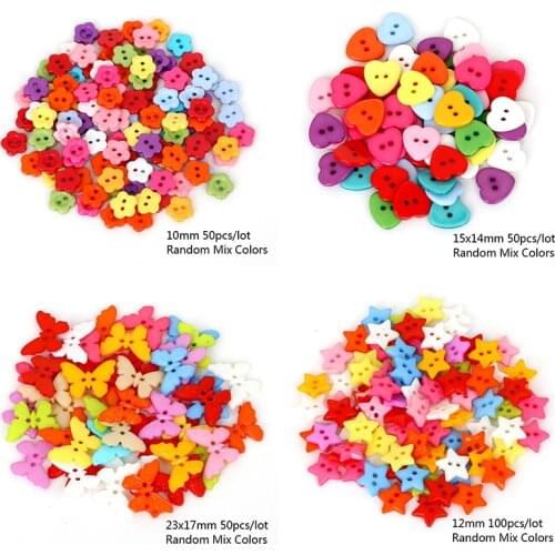 Colorful Mixed 2 Hole Resin Cute Supper Mini Buttons Sewing Round Decor Card Making DIY Lovely Home Decor Tools